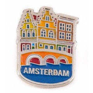 Typisch Hollands Pin huisjes Amsterdam zilver