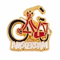 Typisch Hollands Pin Fahrrad rot Amsterdam Gold