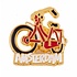 Typisch Hollands Pin Fahrrad rot Amsterdam Gold