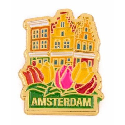 Typisch Hollands Pin huisjes Amsterdam goud