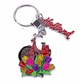 Typisch Hollands Keychain red bicycle with tulips Holland