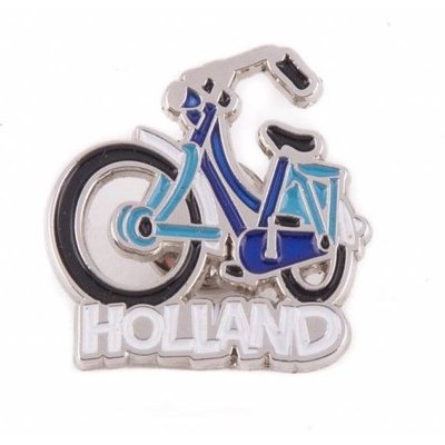 Typisch Hollands Pin fiets blauw Holland zilver