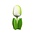 Nijhuis  Houten tulp op voet 14 cm - Wit - Groen