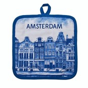 Heinen Delfts blauw Pannenlappen Delfts blauw - Amsterdam