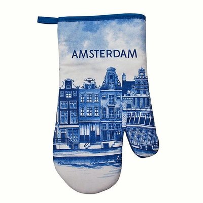 Heinen Delfts blauw Ofenhandschuhe Delfter Blau - Amsterdam