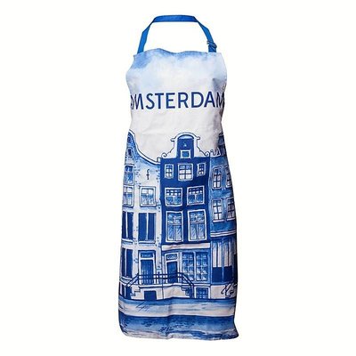 Typisch Hollands Delft blue kitchen apron - Amsterdam