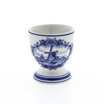 Heinen Delfts blauw Delft blue egg cup - Mill landscape