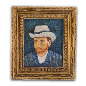 Typisch Hollands Magneet Minischilderij  Zelfportret - Vincent van Gogh