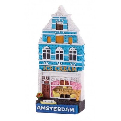 Typisch Hollands Magneet polystone huisje Ice cream shop Amsterdam