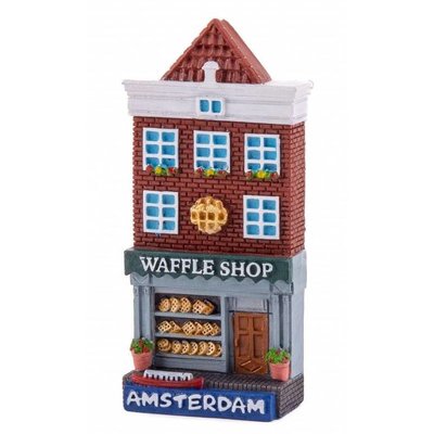Typisch Hollands Magnet polystone house Waffle shop Amsterdam
