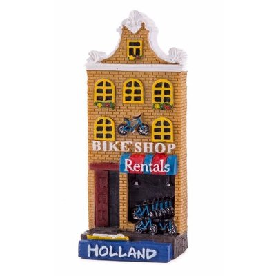 Typisch Hollands Magneet polystone huisje Bike shop Hollland