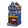 Typisch Hollands Gevelhuisje Frites Geschäft Amsterdam