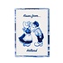 Heinen Delfts blauw Magneet rechthoek kissing couple