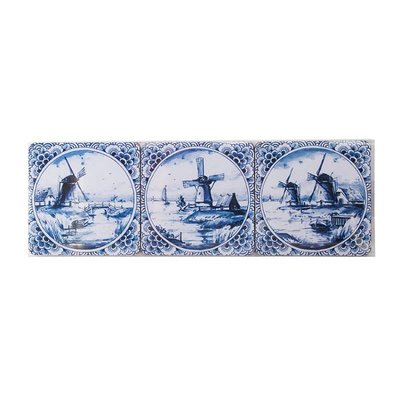 Heinen Delftware Delft blue coasters Mills 6 pieces