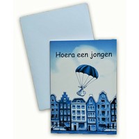 Typisch Hollands Double greeting card - Hooray a Boy!