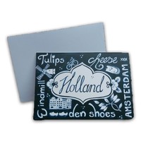 Typisch Hollands Doppelte Grußkarte - Holland - (Blau-Weiß)