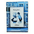 Heinen Delftware Enkele kaart - Delfts blauw - Kisses from Holland