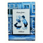 Heinen Delftware Single card - Delft blue - Kisses from Holland