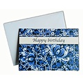 Heinen Delfts blauw Doppelte Grußkarte - Happy Birthday - Delfter Blau