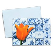 Typisch Hollands Double greeting card - Holland -Tulip and Tiles