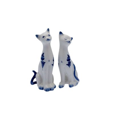 Heinen Delftware Delft blue cats - set of 2