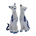 Heinen Delftware Delfts blauwe poezen - set van 2