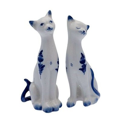 Heinen Delftware Delft blue cats - set of 2