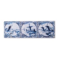 Heinen Delfts blauw Delft blue windmill coasters 6 pieces