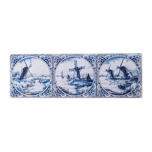 Heinen Delfts blauw Delft blue coasters Mills 6 pieces