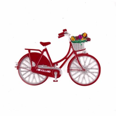 Typisch Hollands Magneet metaal fiets rood Holland