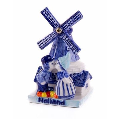 Heinen Delftware Delfter Blau - Windmühle mit Küssen 7 cm Holland