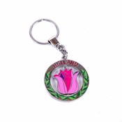 Typisch Hollands key ring rotating tulip pink Holland