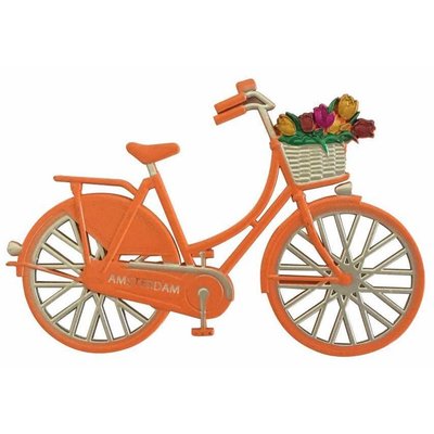 Typisch Hollands Magneet metaal fiets oranje Amsterdam Holland