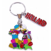 Matix Keychain kissing couple with tulips Holland