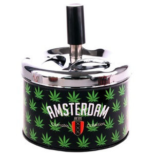 Typisch Hollands Druk en Draai Asbak Amsterdam cannabis - Groen