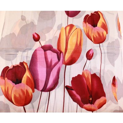 Robin Ruth Fashion Sjaal Tulpen - Grijs - paars oranje