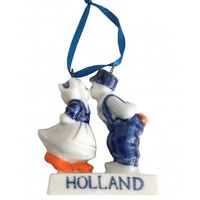 Heinen Delftware Weihnachtsbaum-Dekoration - küssendes Paar - Holland - Weihnachten