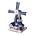 Heinen Delfts blauw Windmühle mit küssendem Paar – Delfter Blau, 9 cm