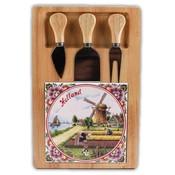 Typisch Hollands  Kaasplank met mesjes 20x30 cm Holland