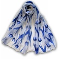 Typisch Hollands Holland Ladies Scarf - Weiß mit blauen Tulpen