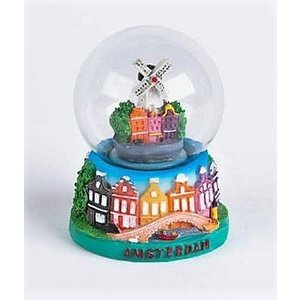 TTD Gifts Sneeuwbol - Stadmolen - Gevelhuisjes 7cm