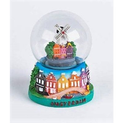 TTD Gifts Sneeuwbol - Stadmolen - Gevelhuisjes 7cm