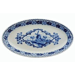 Heinen Delftware Delfter Blau Schüssel Mühle oval