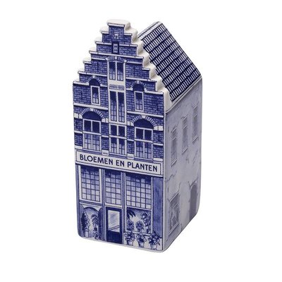 Heinen Delftware Bloemenshop  groot- Delfts blauw