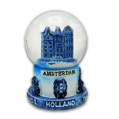 Typisch Hollands Snow globe Delft blue - Facade houses Small