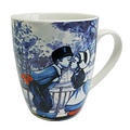 Heinen Delftware Holland Mok - Delfts blauw - Kuspaar- Oranje tulp