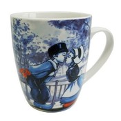 Heinen Delftware Holland Mug - Delft blue - Kuspaar- Orange tulip