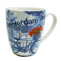 Heinen Delfts blauw Amsterdam Mok - Delfts blauw - Fiets- tulp