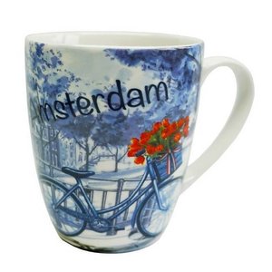 Heinen Delfts blauw Amsterdam Mok - Delfts blauw - Fiets- tulp