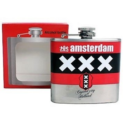 TTD Gifts Pocket bottle - Aluminum - Amsterdam